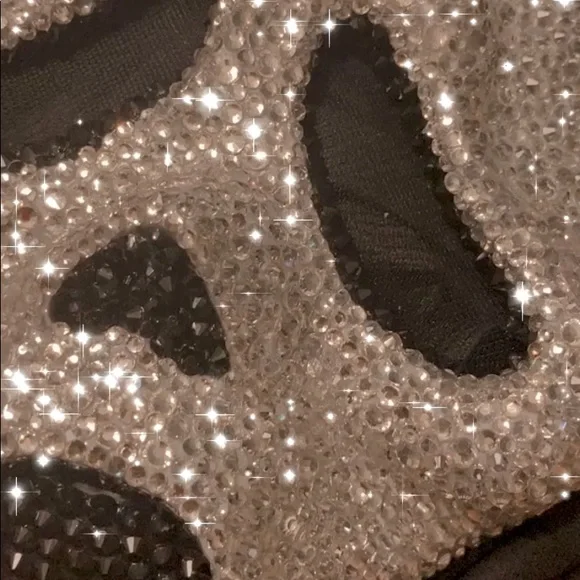 Custom Handmade Bedazzled Ghost Face Mask - Picture 2 of 4